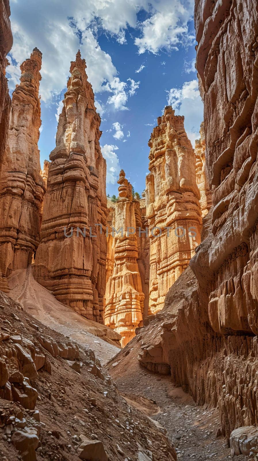 Towering sandstone formations sculpted by time