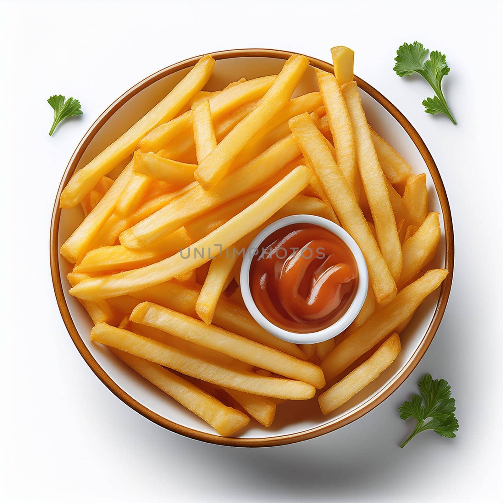 french fries vegetarian food, AI generated image