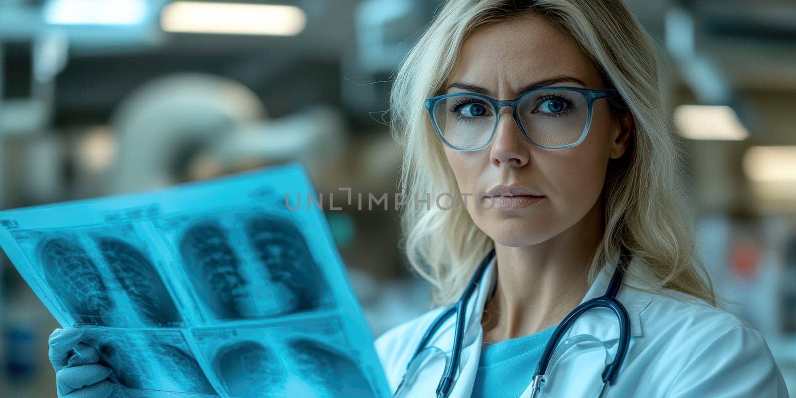 Radiographer at work. AI generative.
