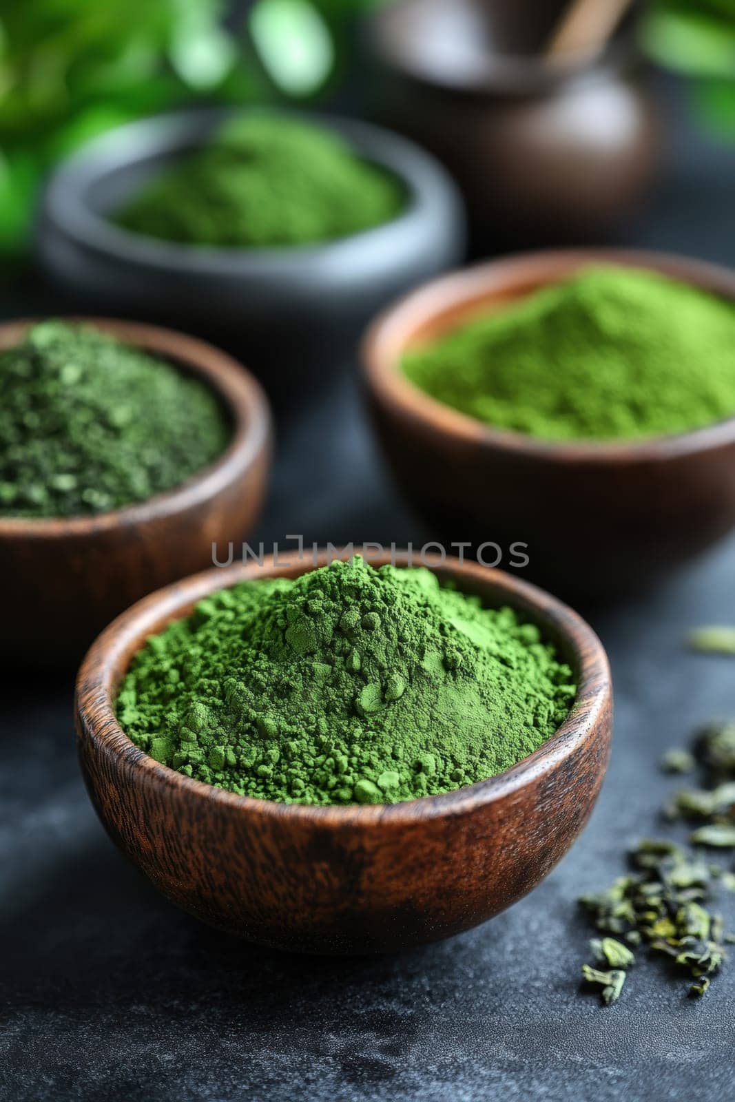 tasty Matcha Latte made from green tea. AI generative.