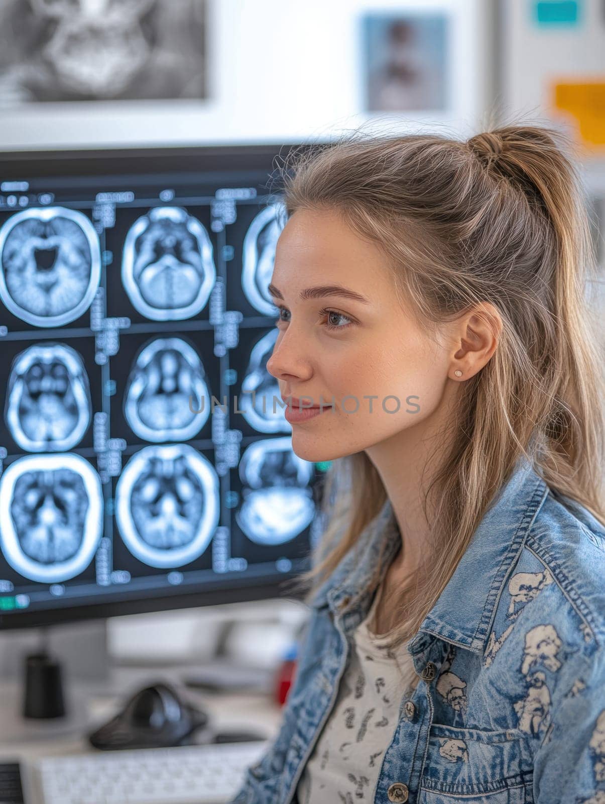 Radiographer at work. AI generative.