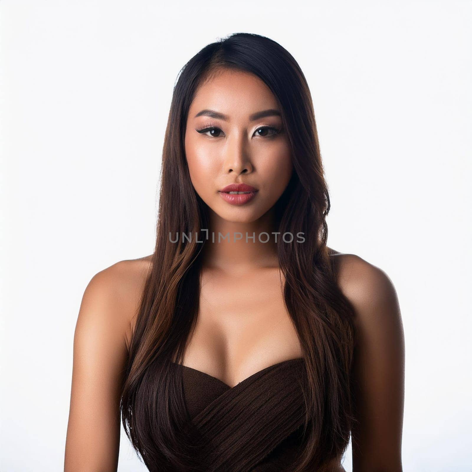 gorgeous young asian woman illustration, AI generated image