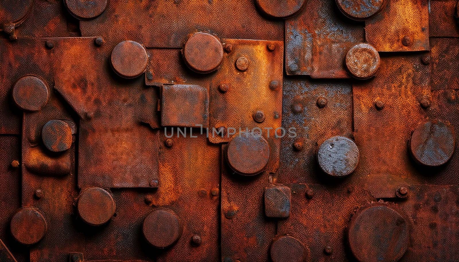 rusted steel metal texture useful as a background, AI generated image