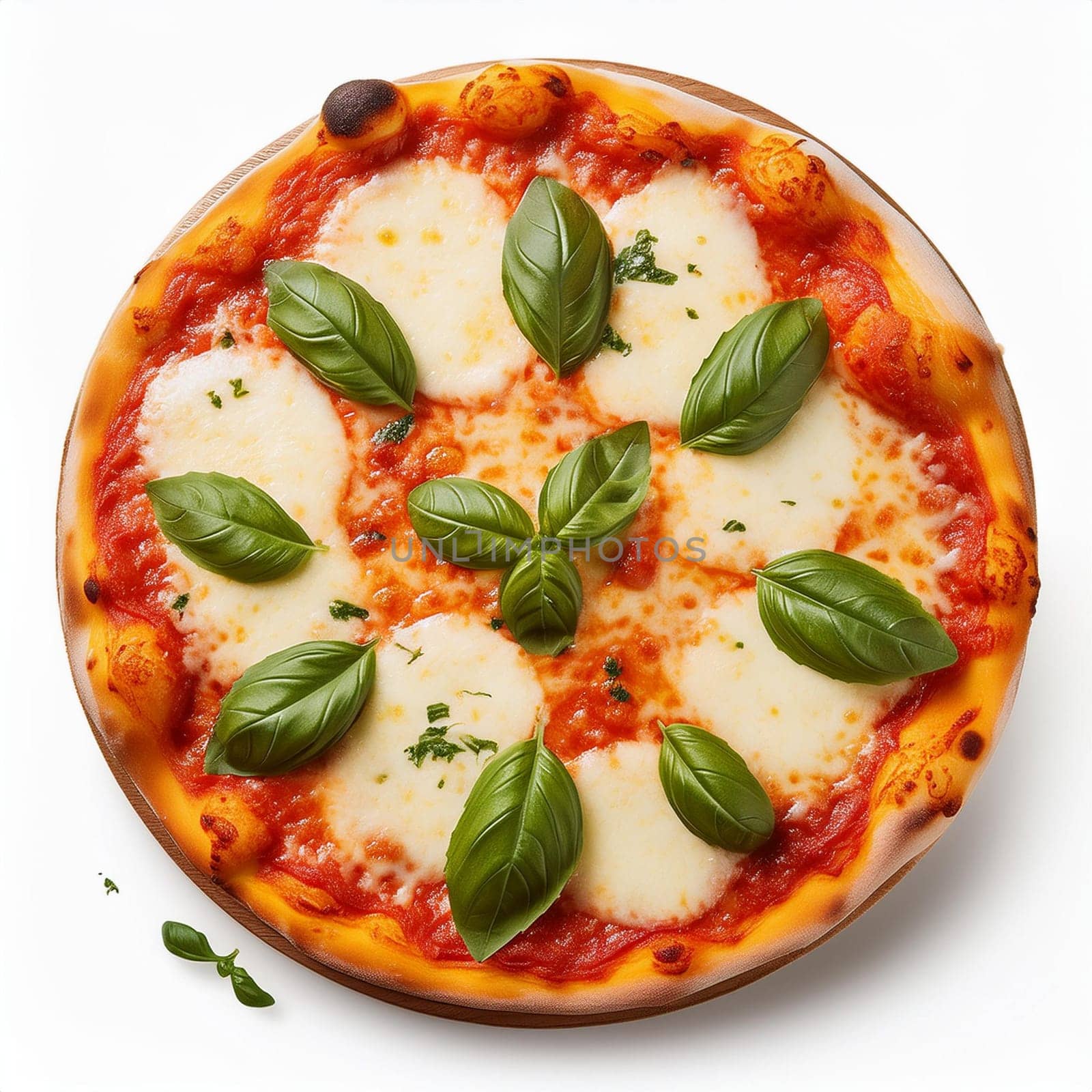 margherita pizza traditional Italian baked food, AI generated image