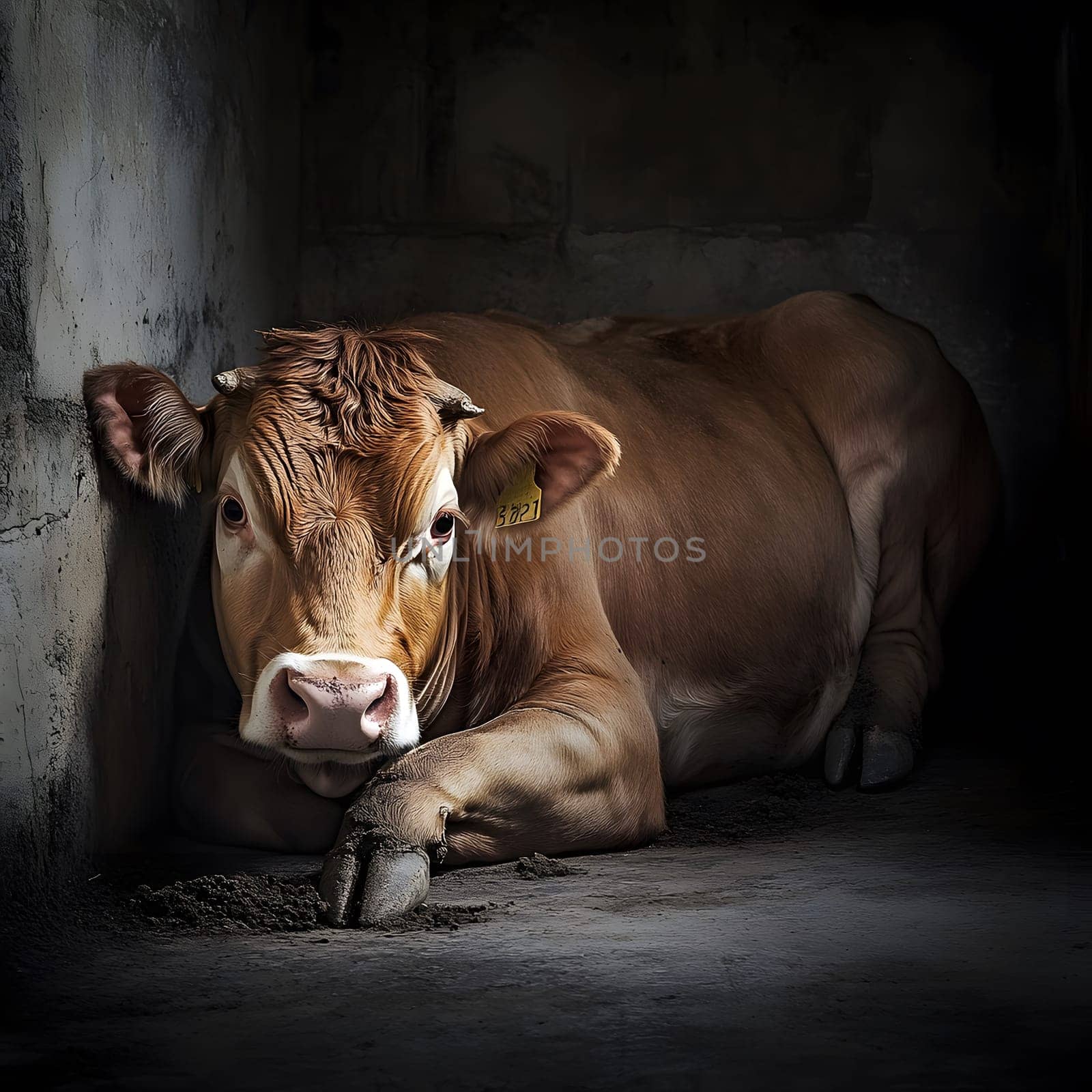 Sad Depressing Farm Cow agricultural Animal