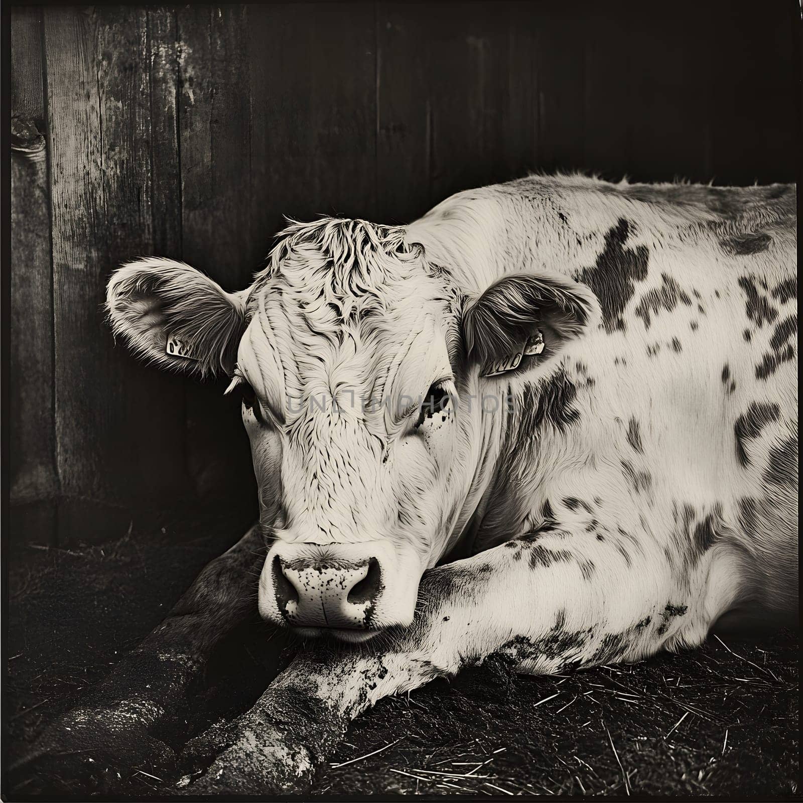 Sad Depressing Farm Cow agricultural Animal