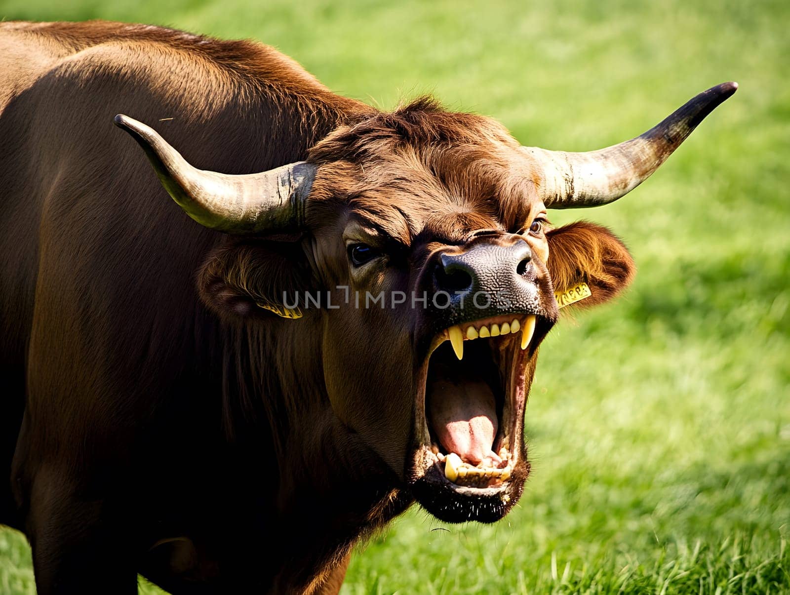 Angry Shouting Farm Cow agricultural Animal Black and White