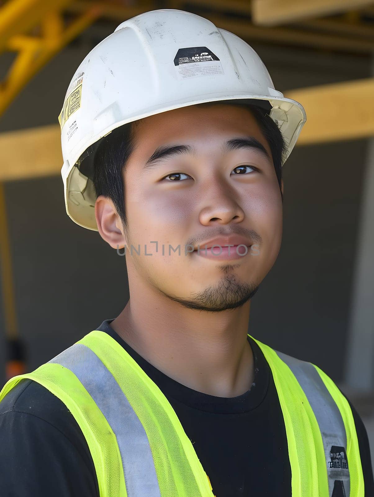 Man Asian construction worker Portrait