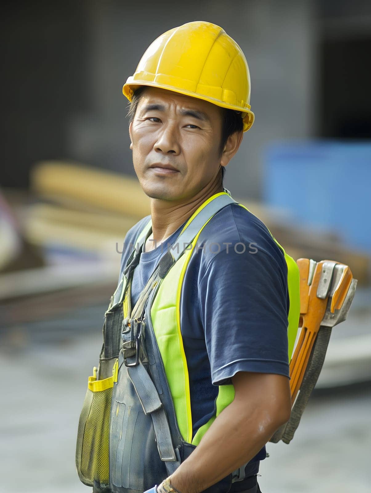 Man Asian construction worker Portrait