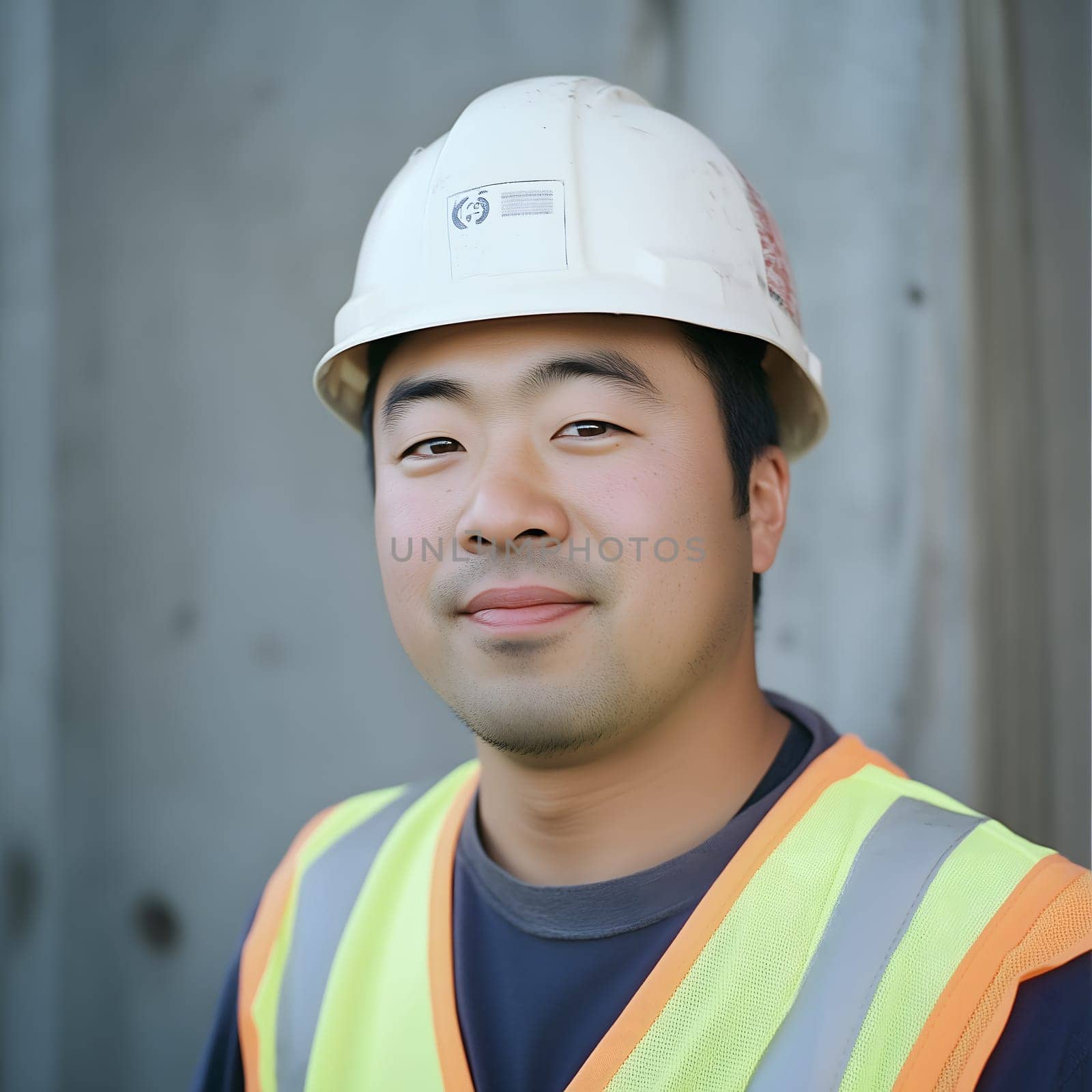 Man Asian construction worker Portrait