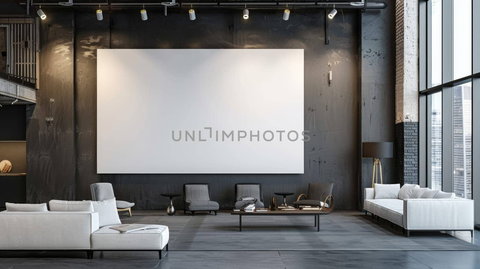 Contemporary interior decor providing a blank canvas for your creative marketing ideas