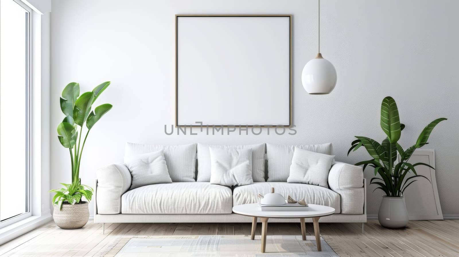 Contemporary home decor with blank areas ideal for inserting your text