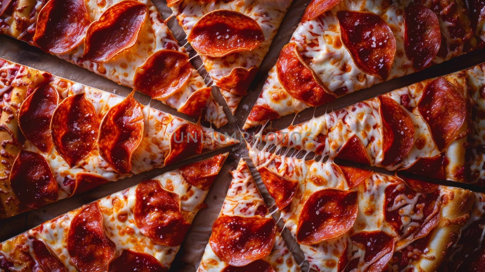 Dynamic layout of rotating pizza slices in a dynamic pattern