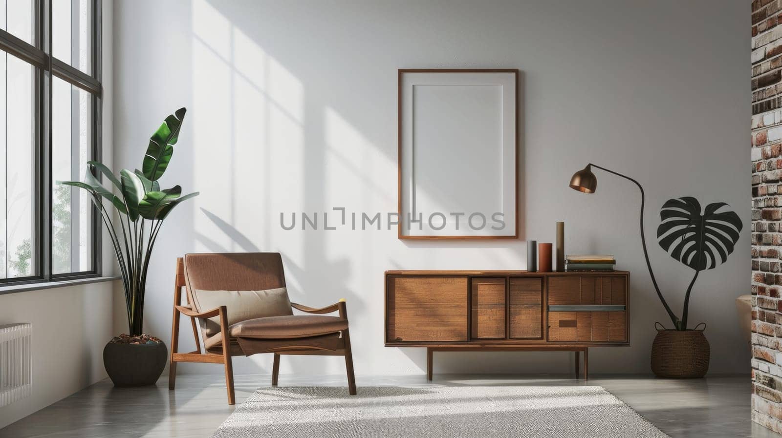 Eye-catching poster showcasing minimalist interior decor arrangements for contemporary homes