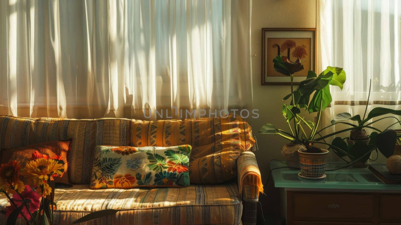 Elegant interior arrangement demonstrating the use of textiles to add warmth and texture