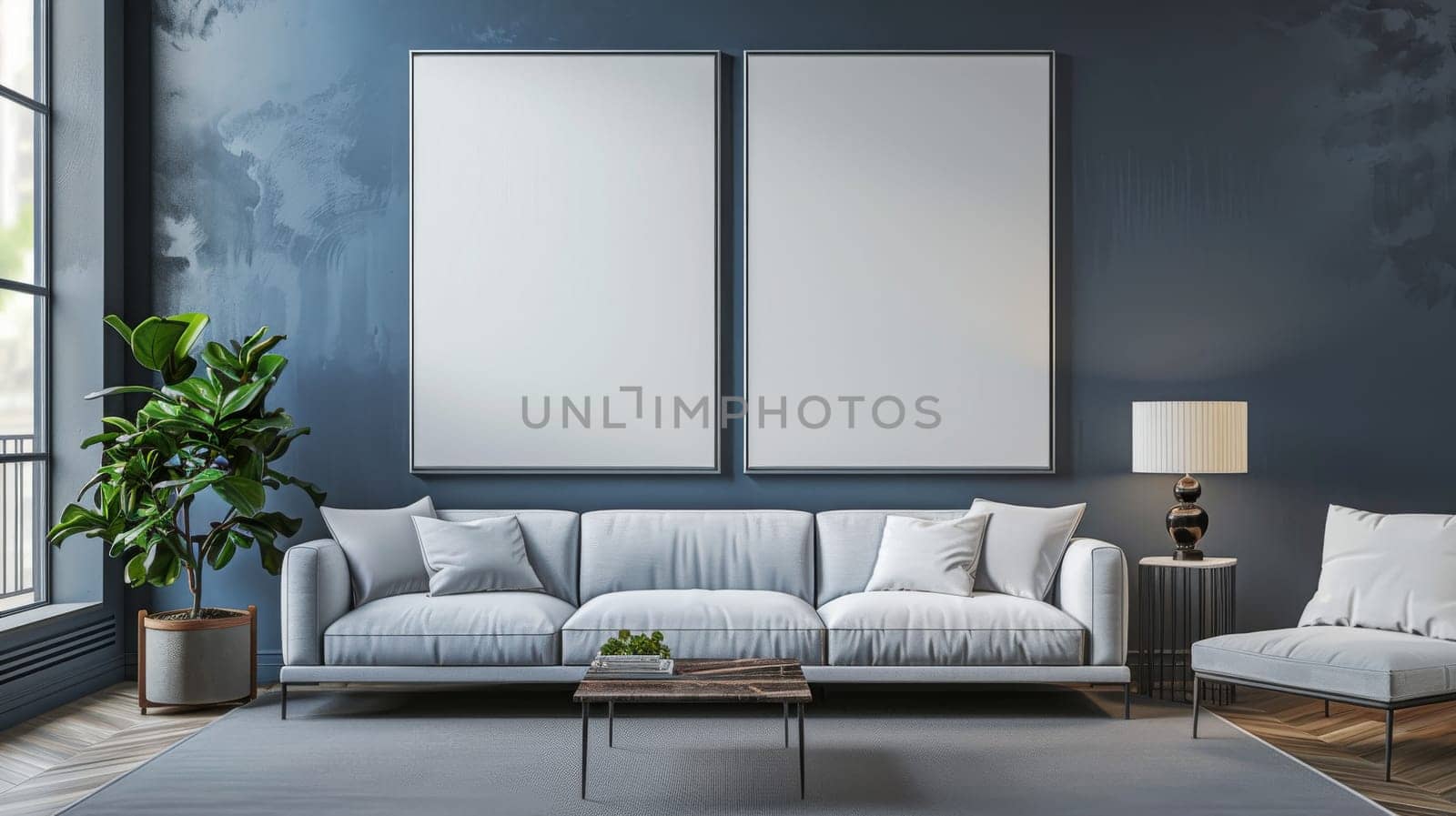 Interior decor featuring blank spaces ready for your unique marketing touch