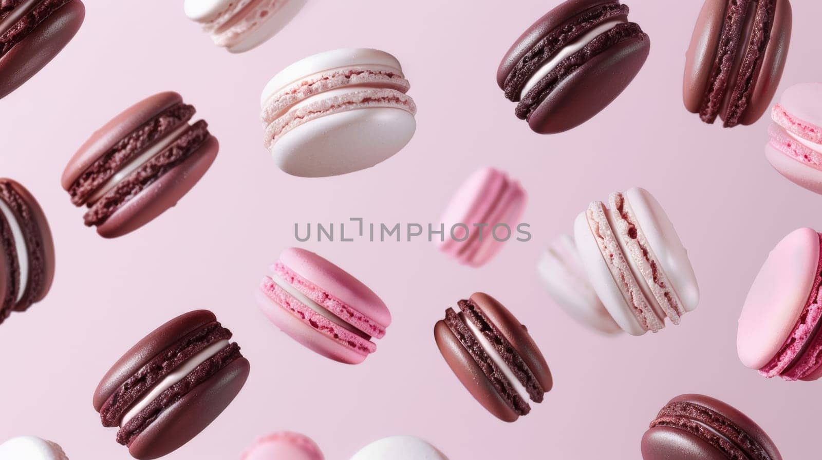 Industrial-inspired layout pattern featuring floating macarons in an urban arrangement