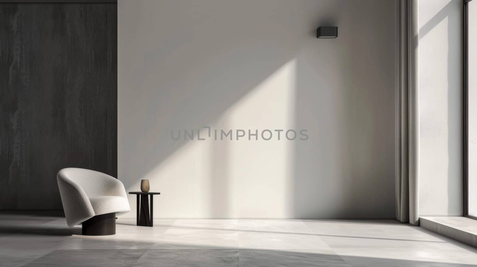 Interior design elements featuring clean lines and empty areas for your text