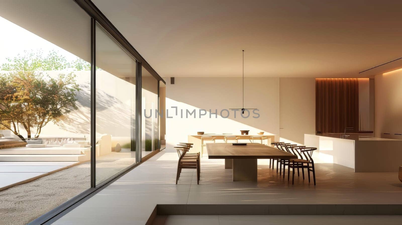Minimalist dining area with uncluttered design