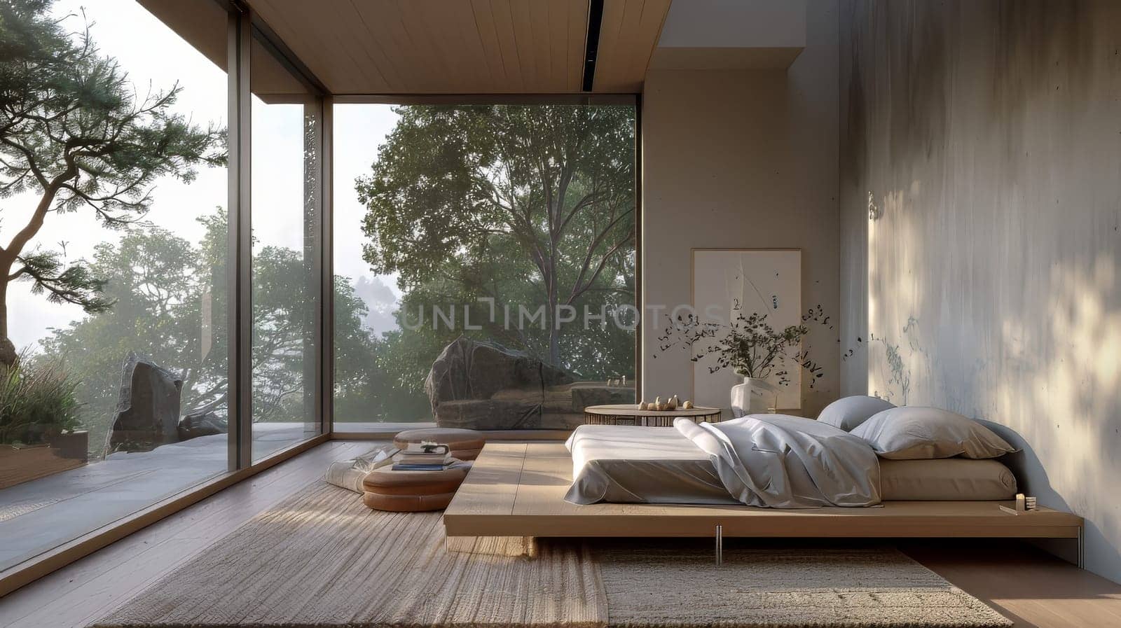 Minimalist bedroom promoting relaxation and calm