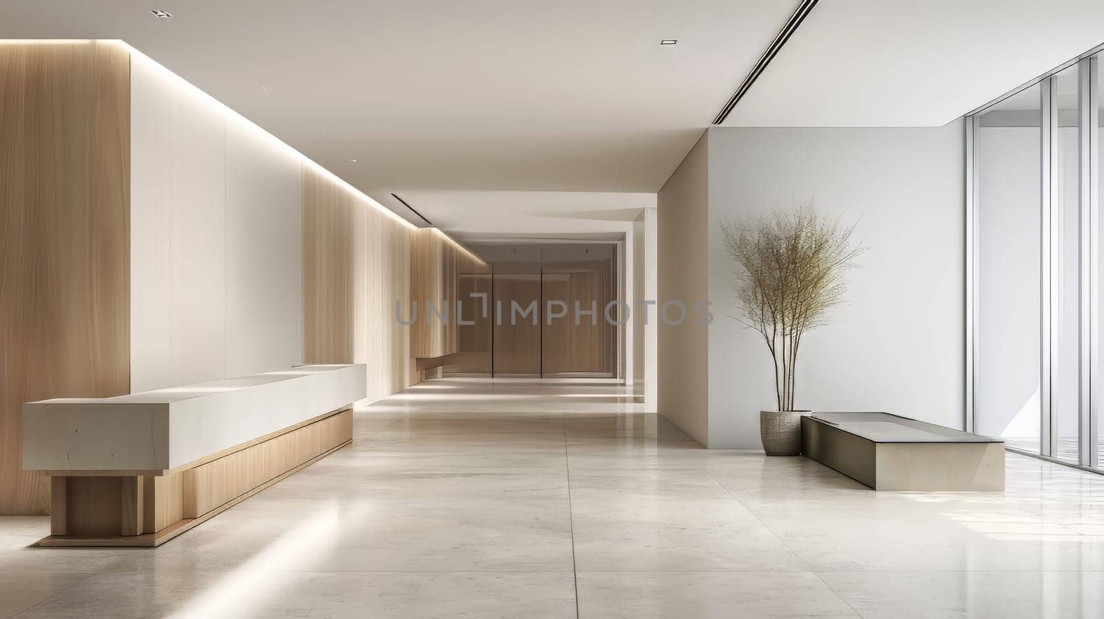 Minimalist office interior with room for custom branding