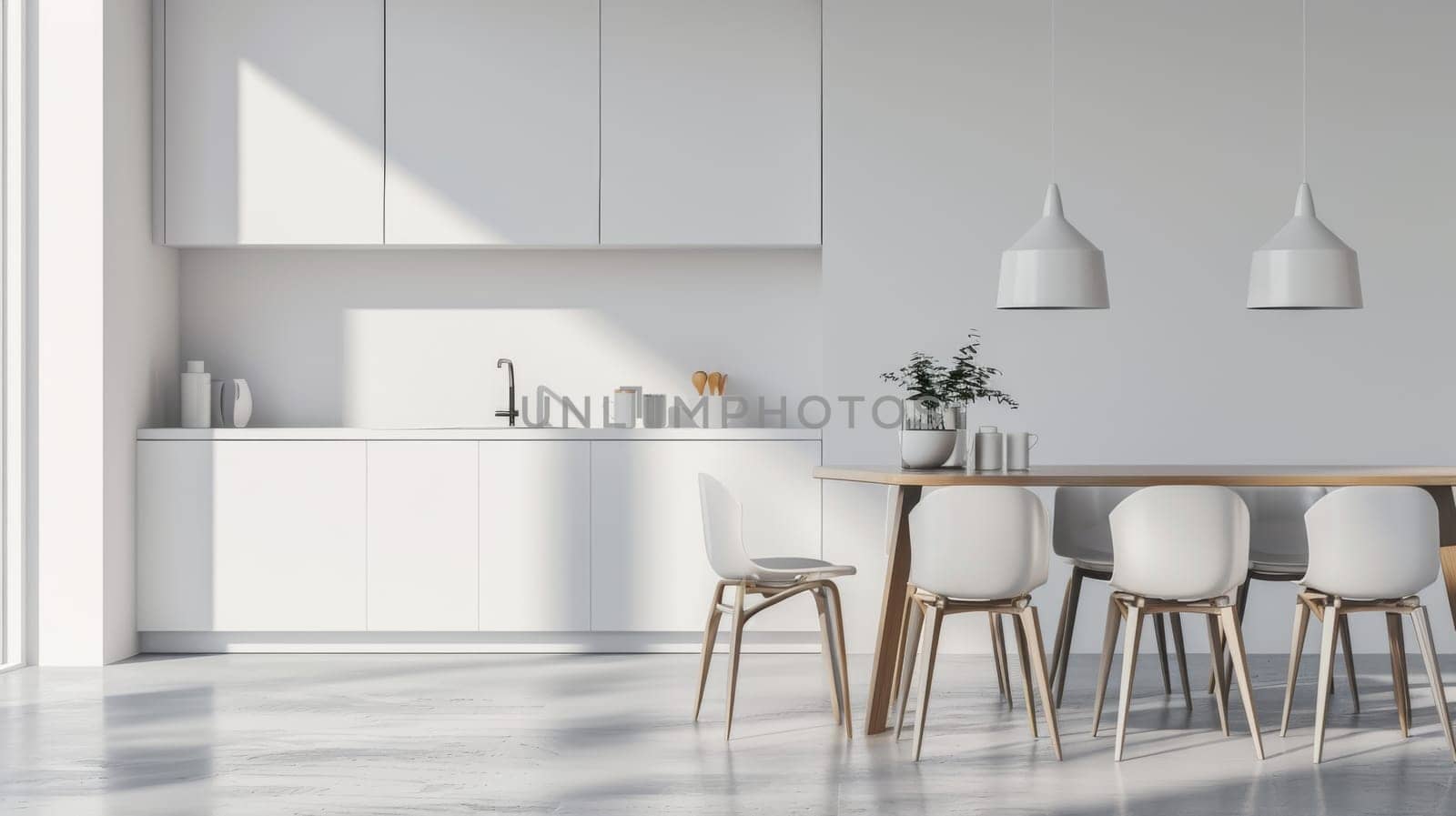 Minimalist poster showcasing clean and minimalist interior decor designs for clutter-free homes