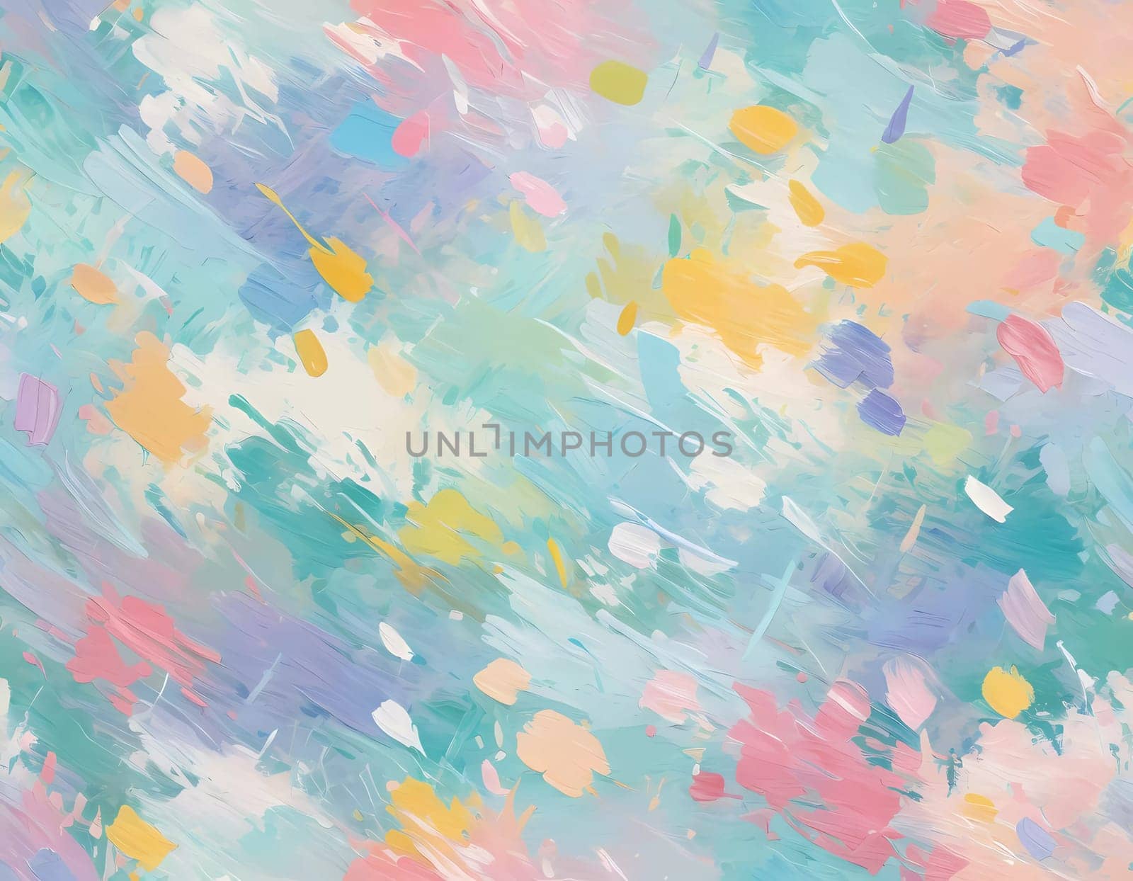 Artwork features an abstract design characterized by gentle pastel colors and soft brush strokes, creating a calming and artistic atmosphere perfect for any creative space. Generative AI.