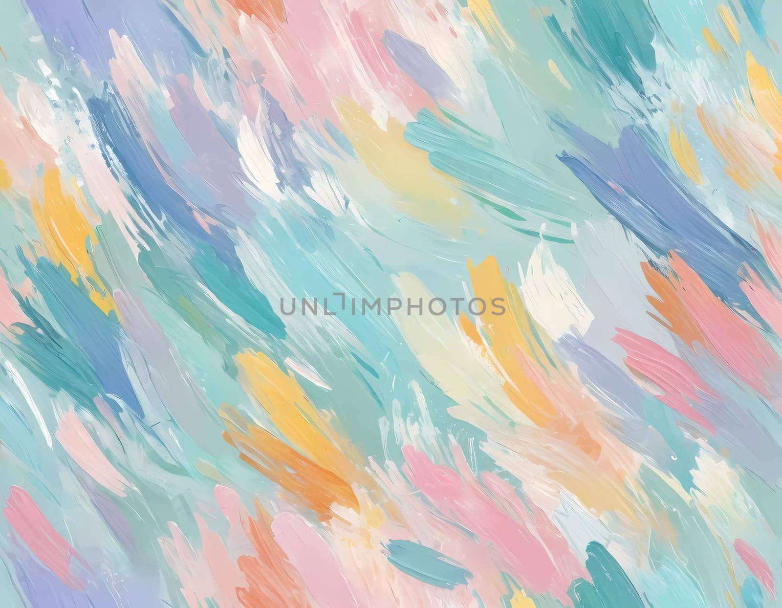 Artwork features an abstract design characterized by gentle pastel colors and soft brush strokes, creating a calming and artistic atmosphere perfect for any creative space. Generative AI.