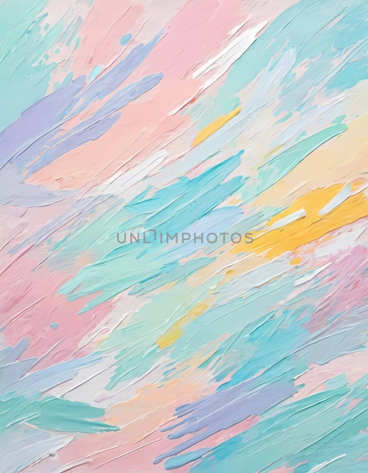 Artwork features an abstract design characterized by gentle pastel colors and soft brush strokes, creating a calming and artistic atmosphere perfect for any creative space. Generative AI.