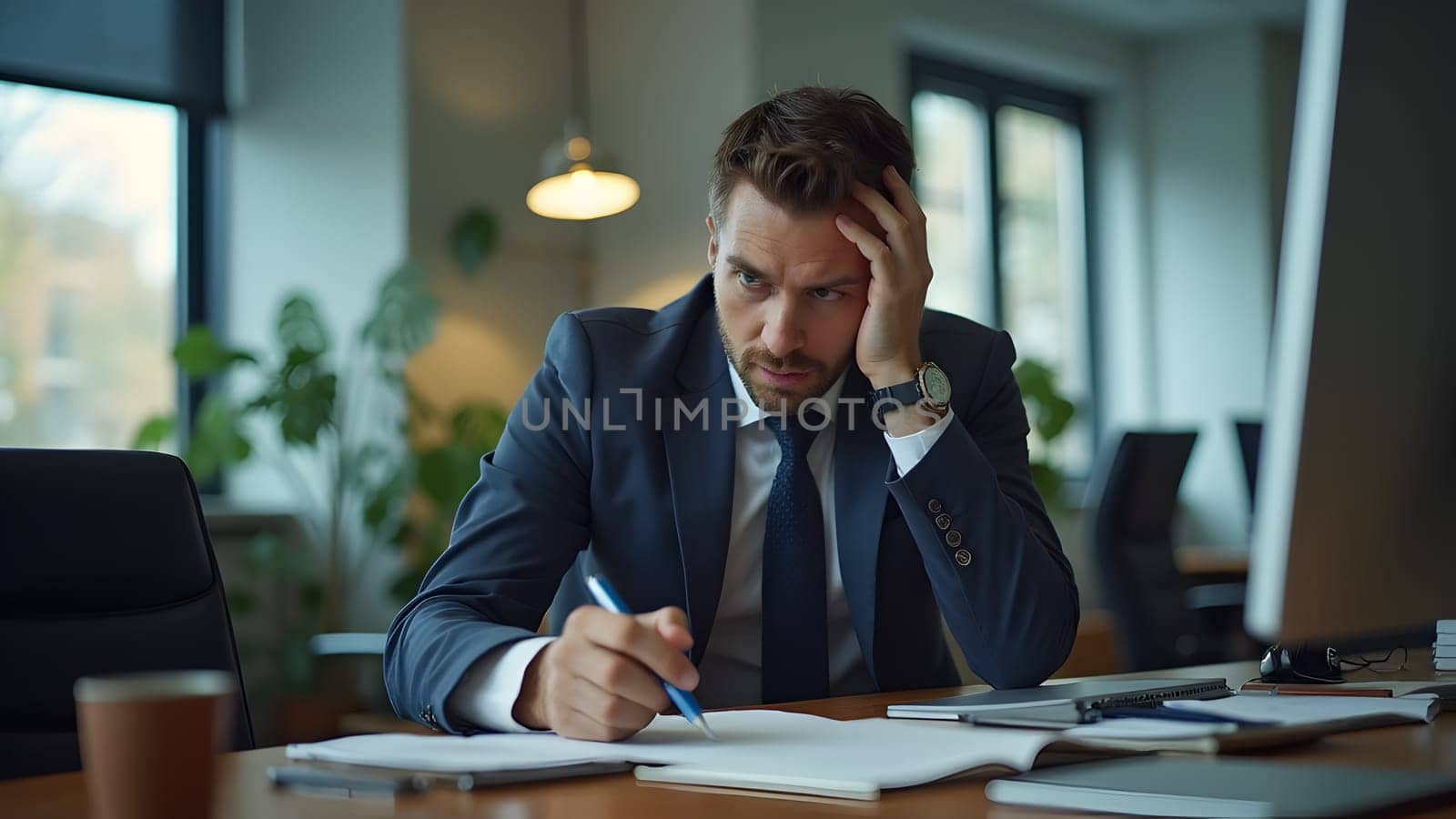 Desperate businessman in the office