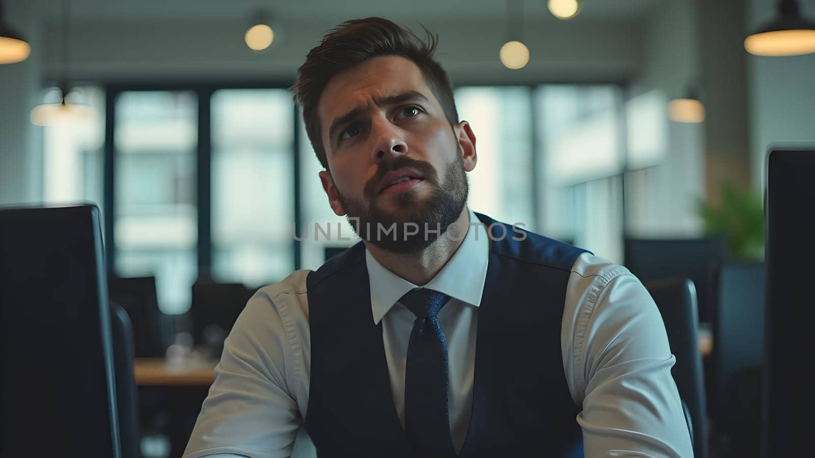 Desperate businessman in the office