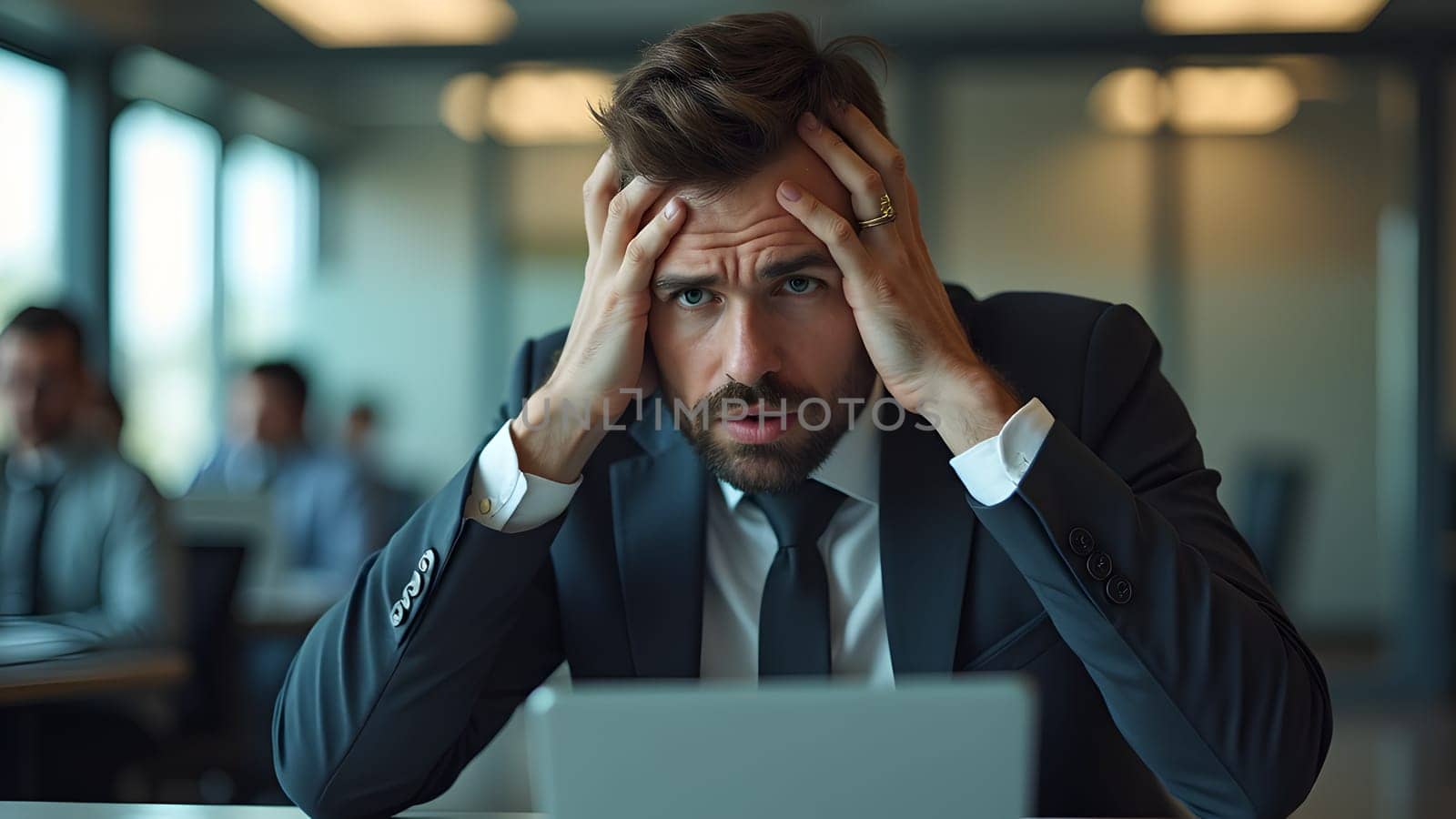 Desperate businessman in the office