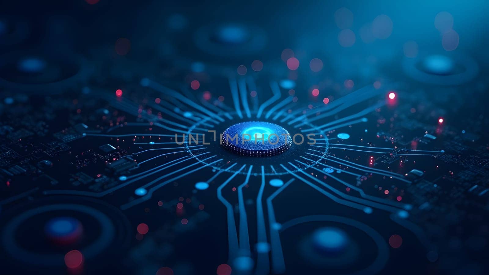 Abstract blue electronic tech design