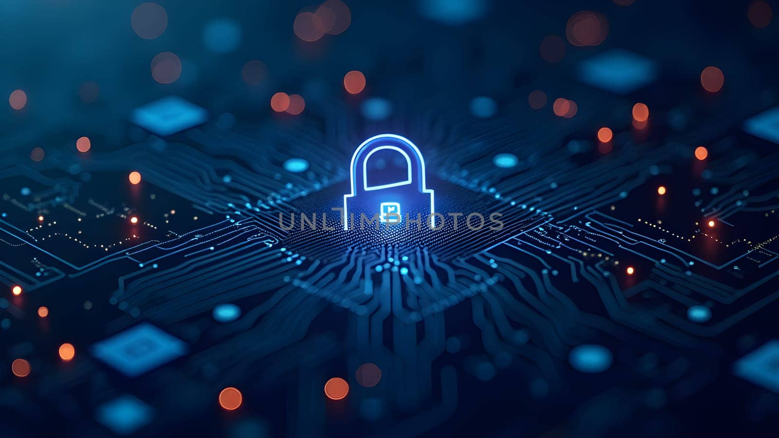 Abstract blue electronic tech design