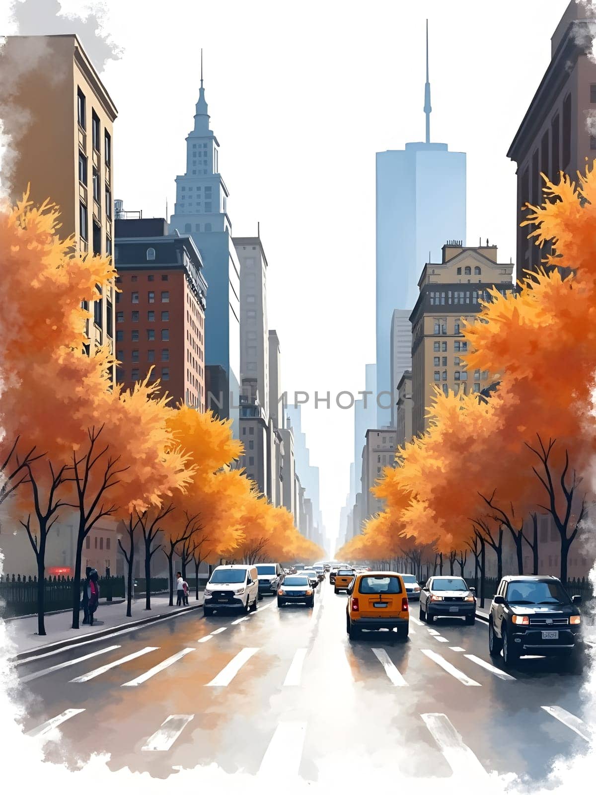 New York city watercolor art
