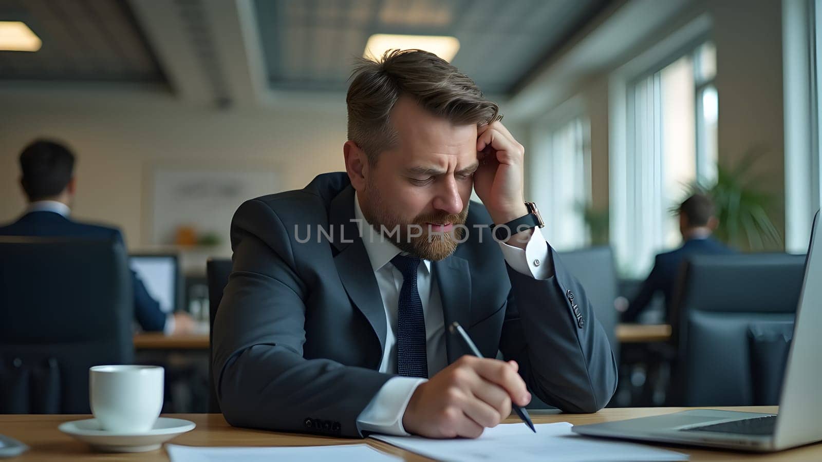 Desperate businessman in the office