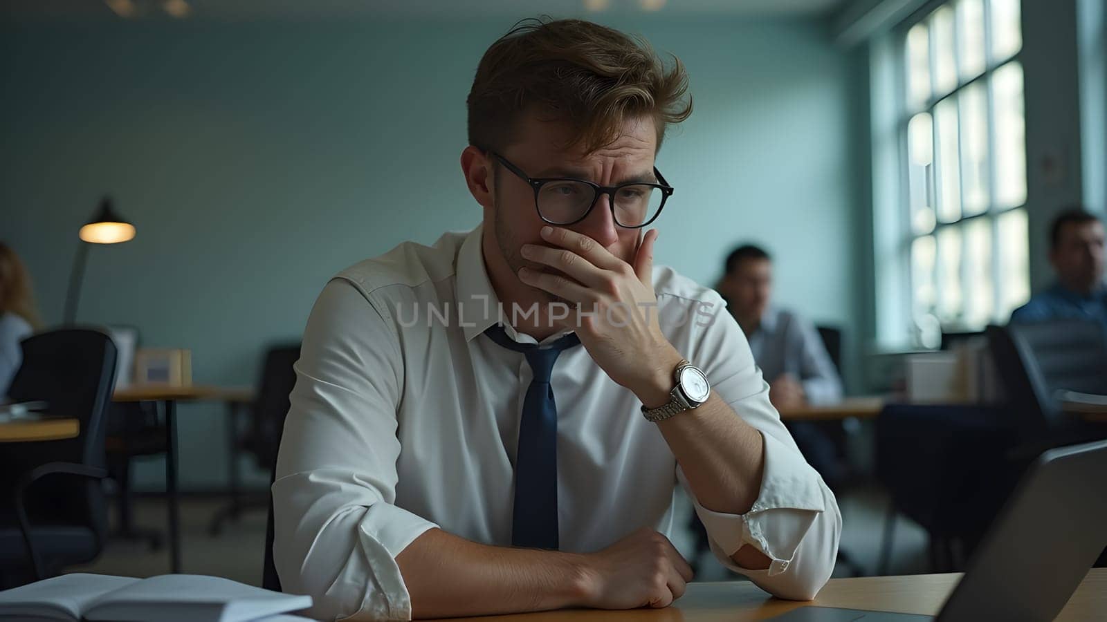 Desperate businessman in the office