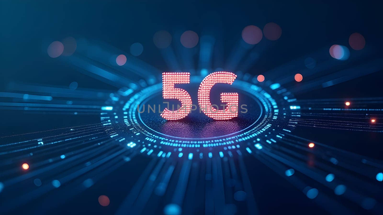 Abstract blue design for 5G technology