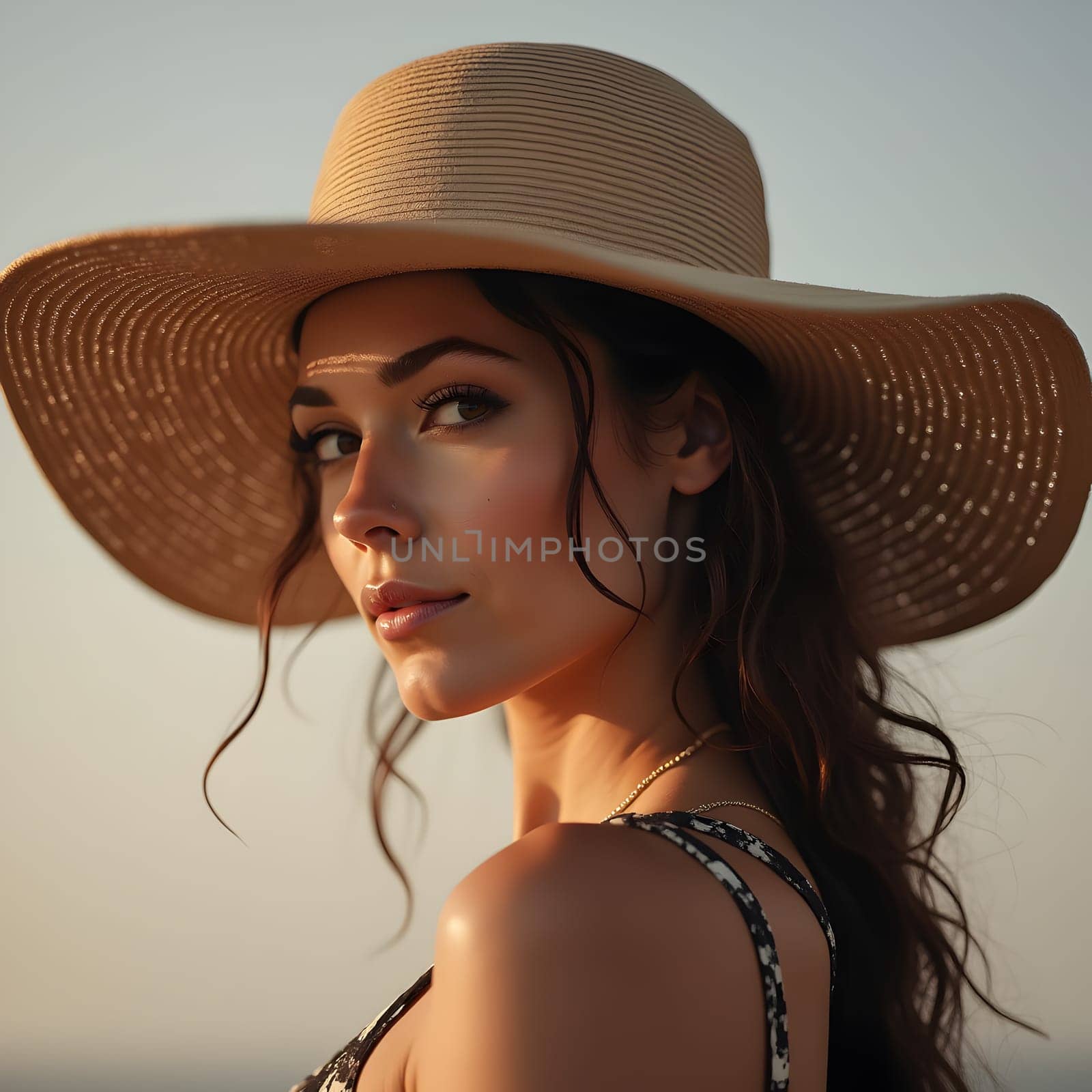 Beautiful woman portrait in hat