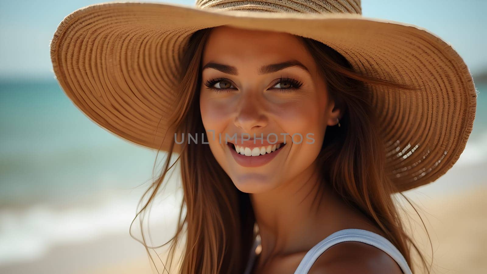 Beautiful woman portrait in hat