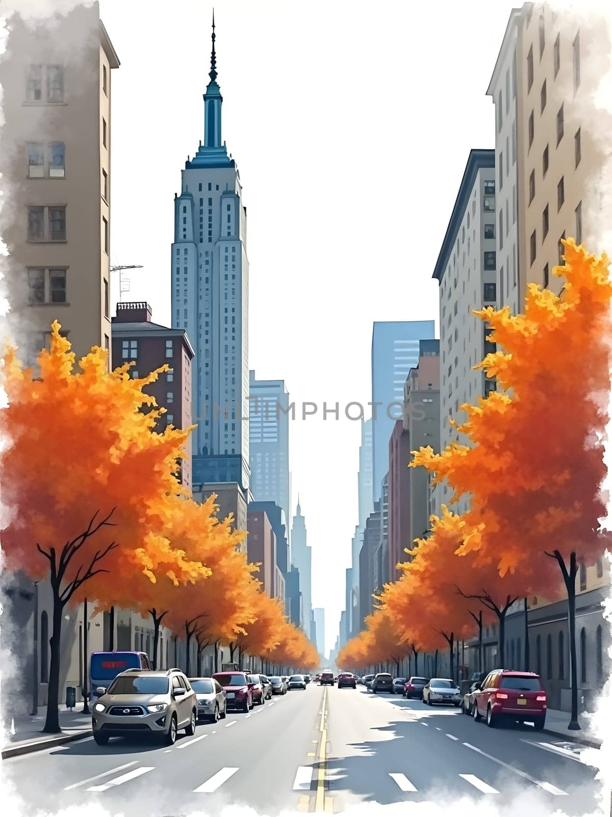 New York city watercolor art