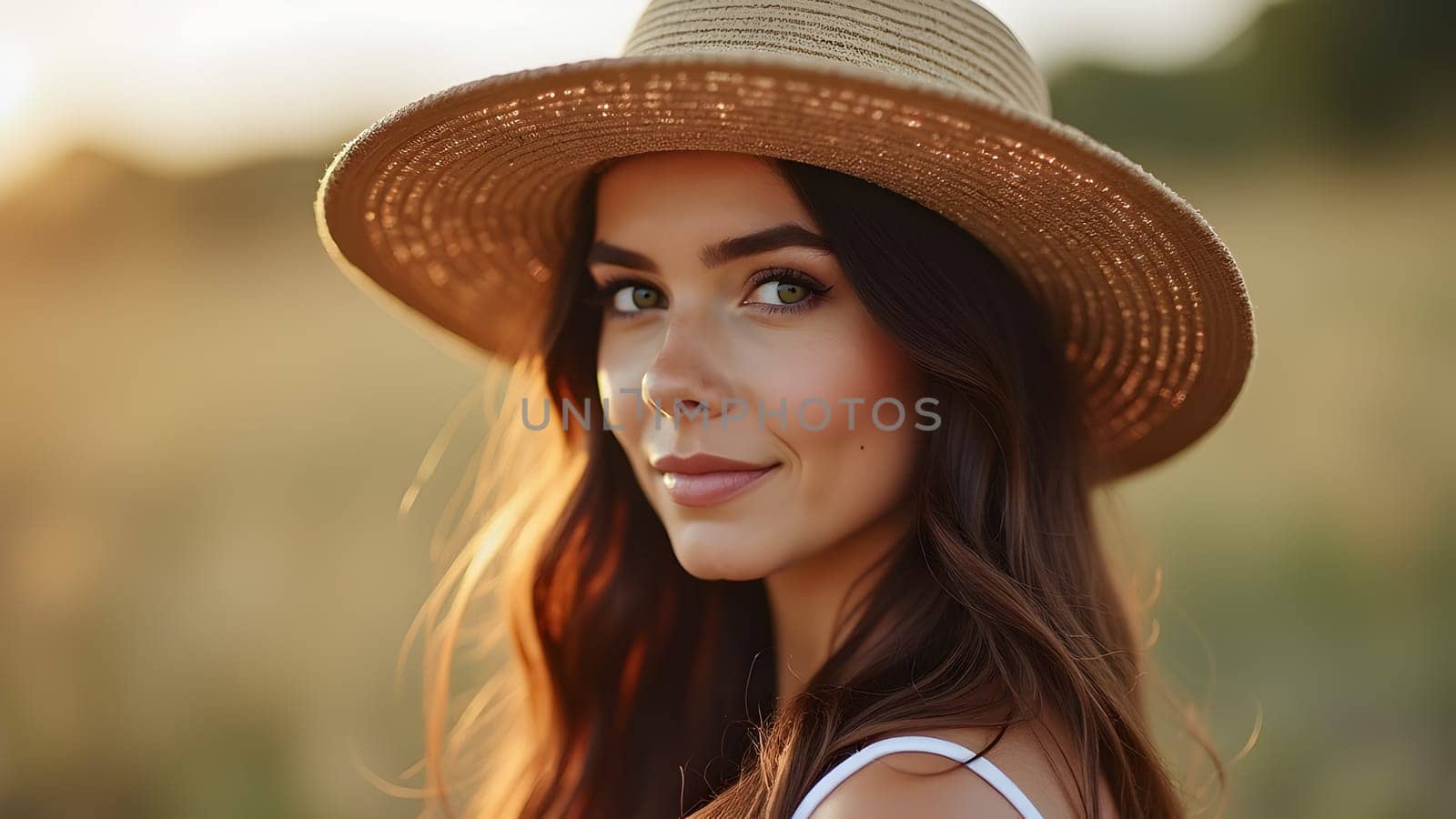 Beautiful woman portrait in hat