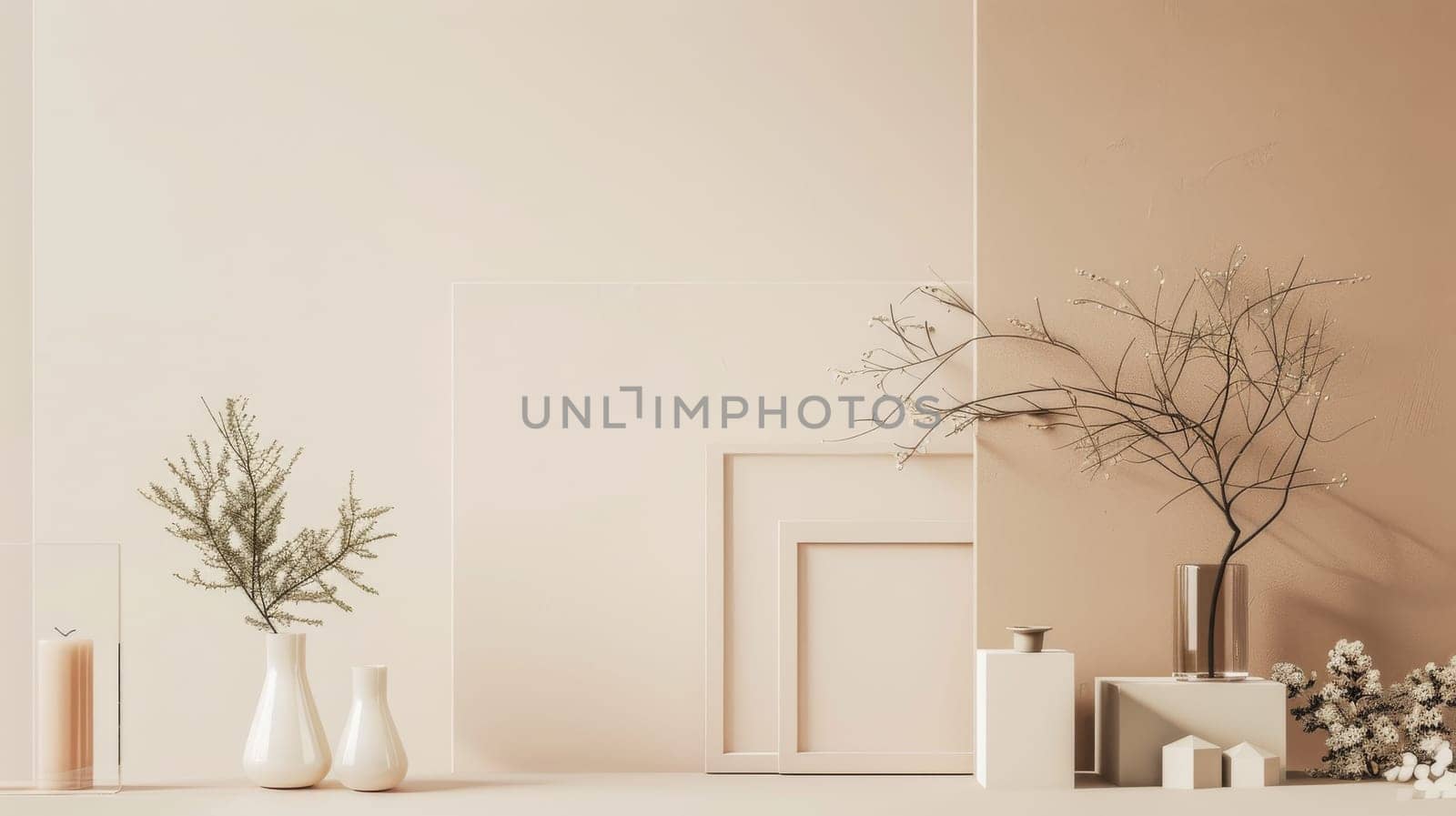 Neutral color palette with space for promotional messaging