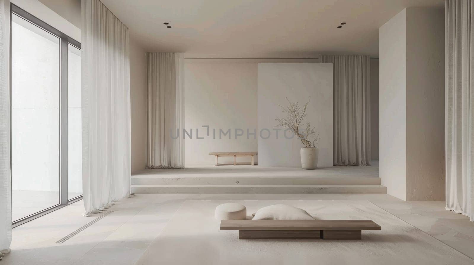 Neutral color palette and clean aesthetics in minimalist space