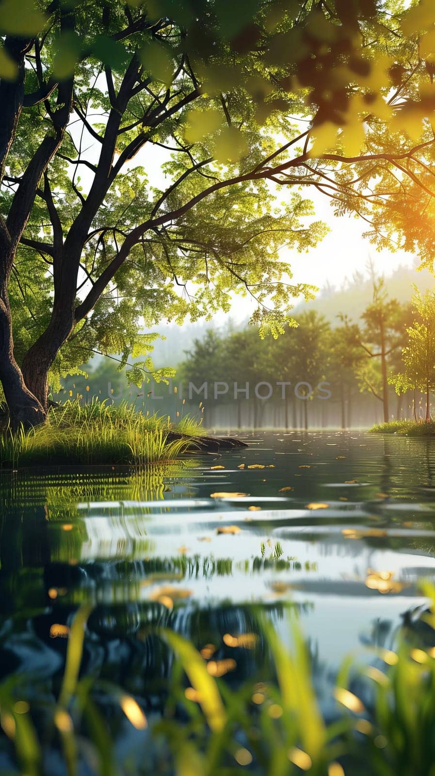 Peaceful nature scene for serene meditation