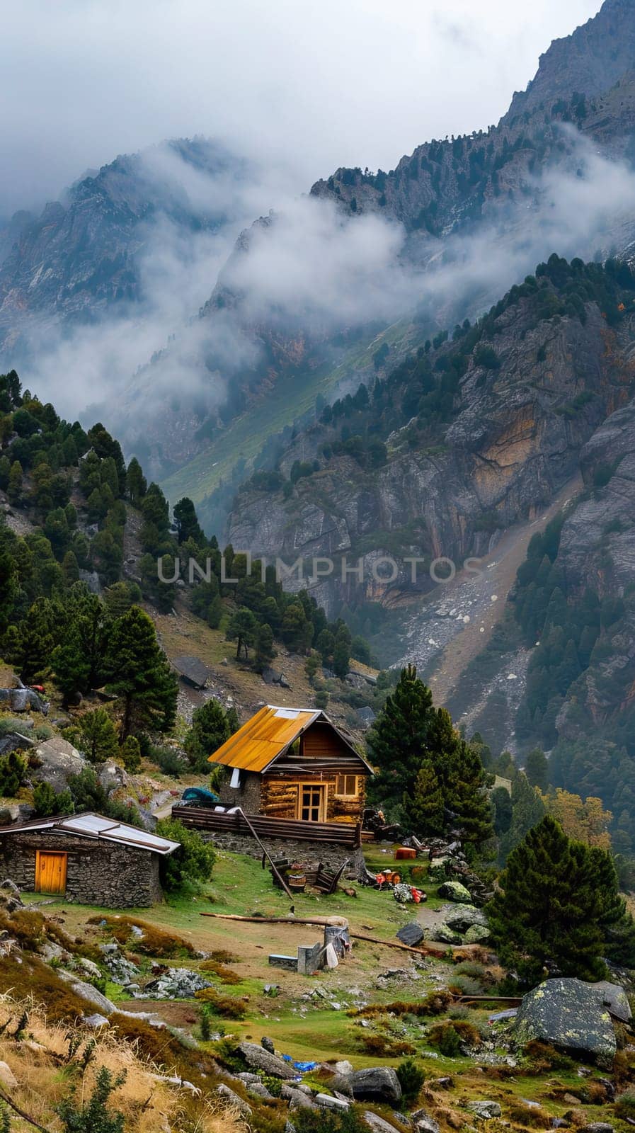 Remote mountain refuges providing shelter to weary travelers