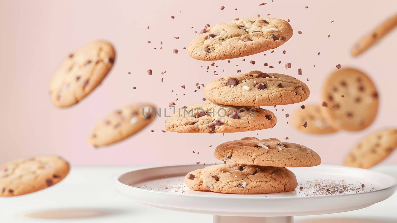 Playful poster featuring a spinning plate of cookies