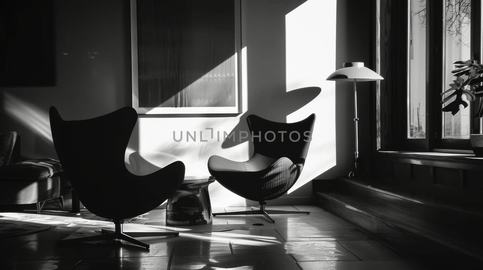 Silhouette of carefully curated furnishings creating a sense of balance and harmony