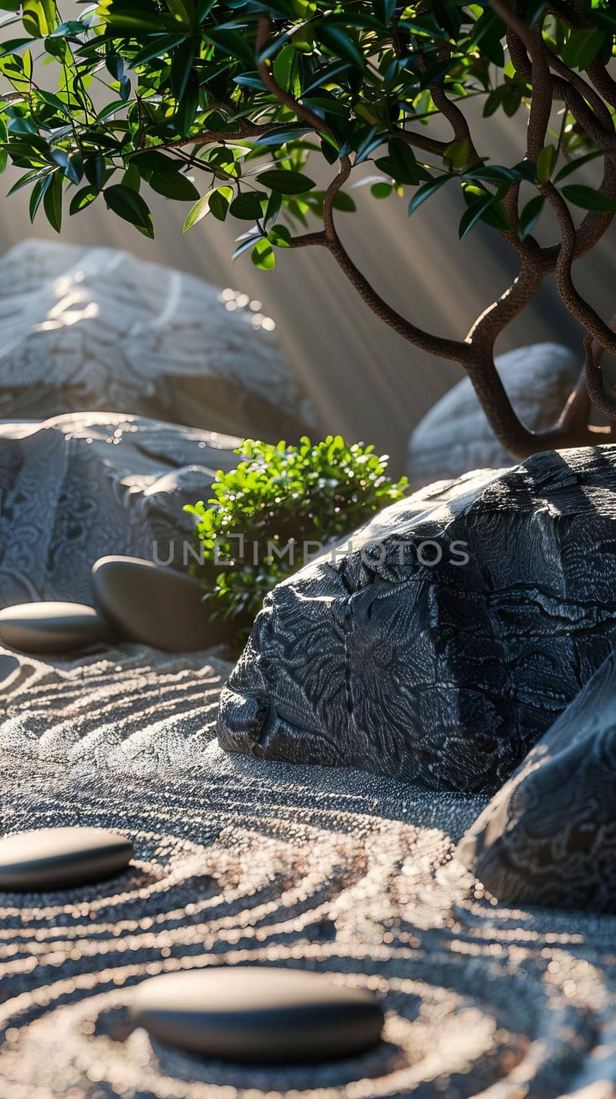 Zen garden atmosphere for meditation