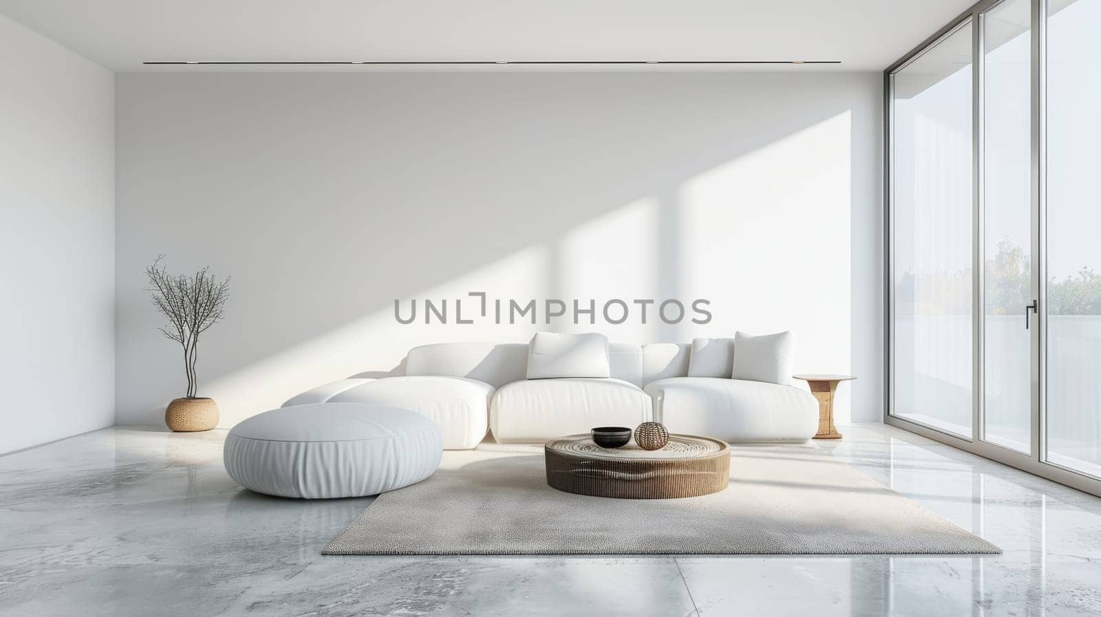 Sleek and stylish home decor arrangement providing ideas for creating a minimalist yet cozy living room